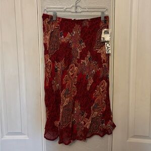 NWT Vtg Y2K Cabi 100% Rayon Crimson Beaded Skirt Style 172 Size Medium